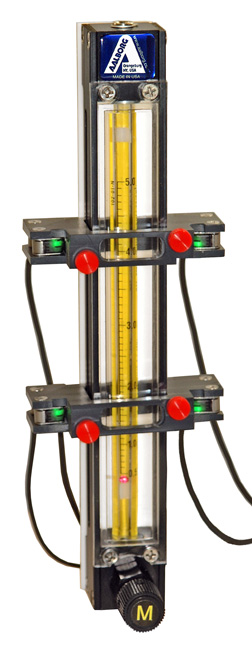 Model P Rotameter With Optical Sensor Switches, Aalborg O2 Optical Sensor Switch